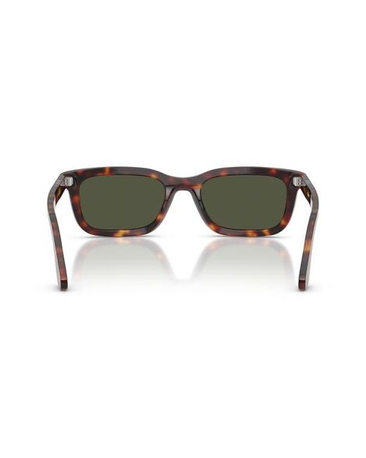 Persol Green 53Mm Rectangular Sunglasses