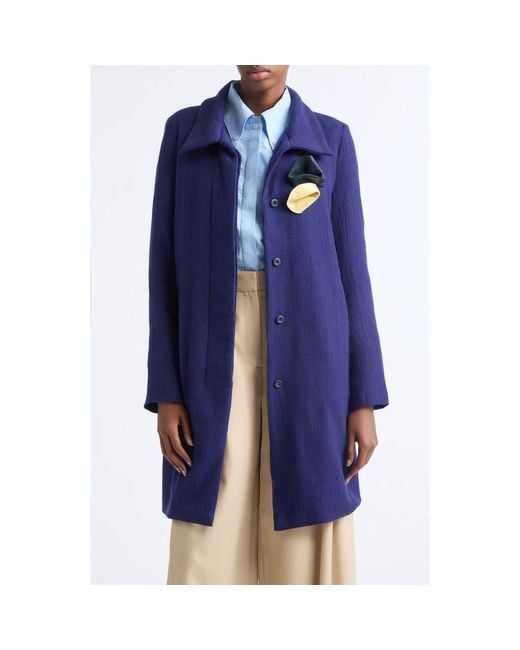 KÚR Blue High Neck Wool Jacket