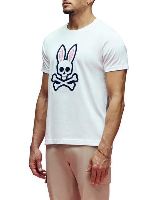 Psycho Bunny White Archive Bunny Graphic T-Shirt for men