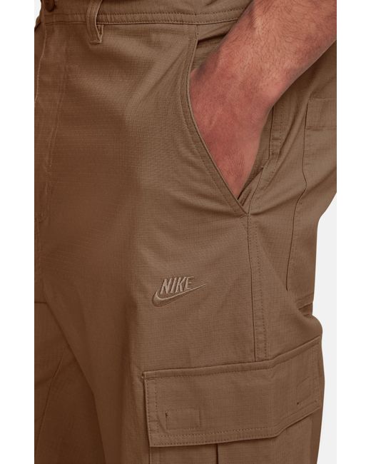 Nike Brown Club Stretch Cotton Cargo Pants for men