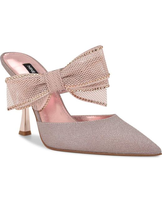 Nine West Pink Bowey Pointed Toe Mule