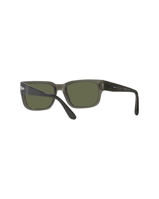 Persol Green 58Mm Polarized Rectangular Sunglasses for men