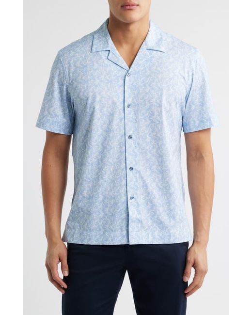 Bugatchi Blue Cole Ooohcotton Floral Camp Shirt for men