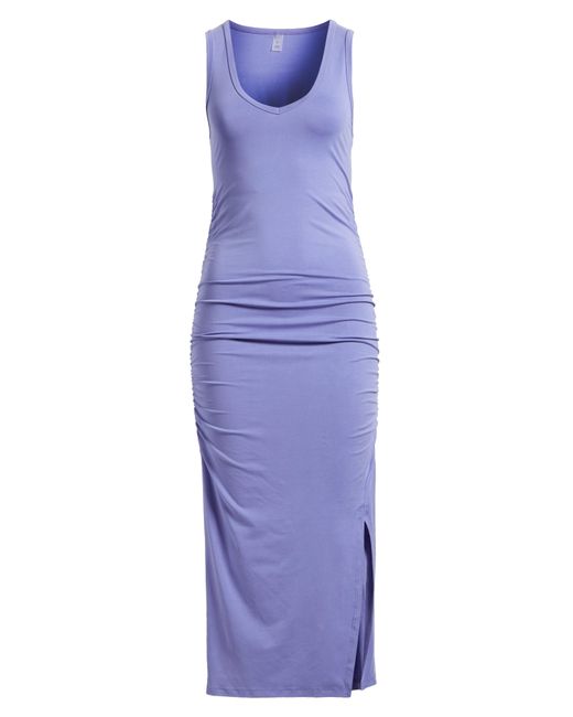 Beyond Yoga Blue Fit The Mood Midi Tank Dress