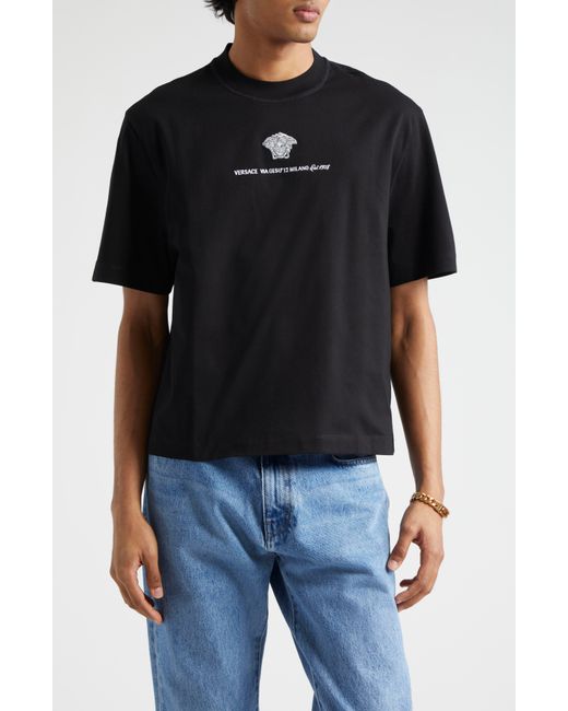 Versace Black Medusa Head Cotton Jersey T-shirt for men