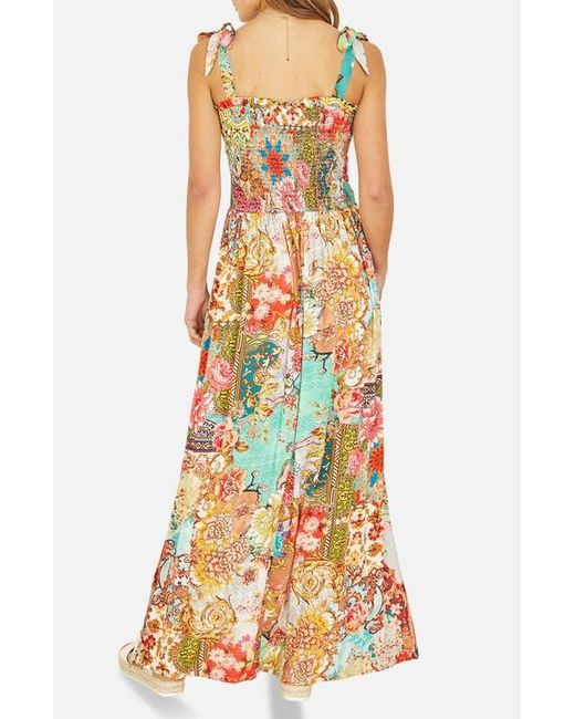 Yumi' Multicolor Patchwork Split Hem Maxi Dress