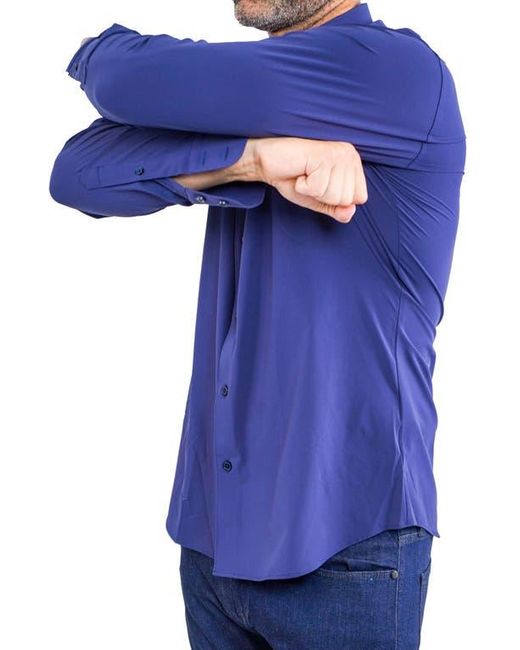 Maceoo Blue Einstein Stretchcore Performance Button-Up Shirt for men