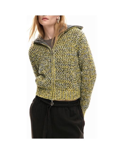 Desigual Green Knit Jacket