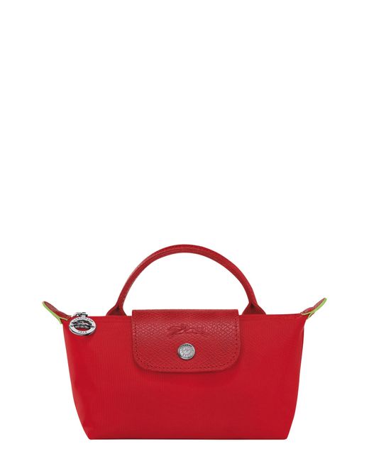 Longchamp Red Le Pliage Recycled Canvas Cosmetics Case