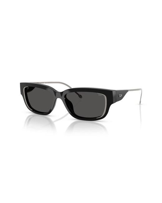 DIESEL Black Geck-D 56Mm Rectangular Sunglasses for men