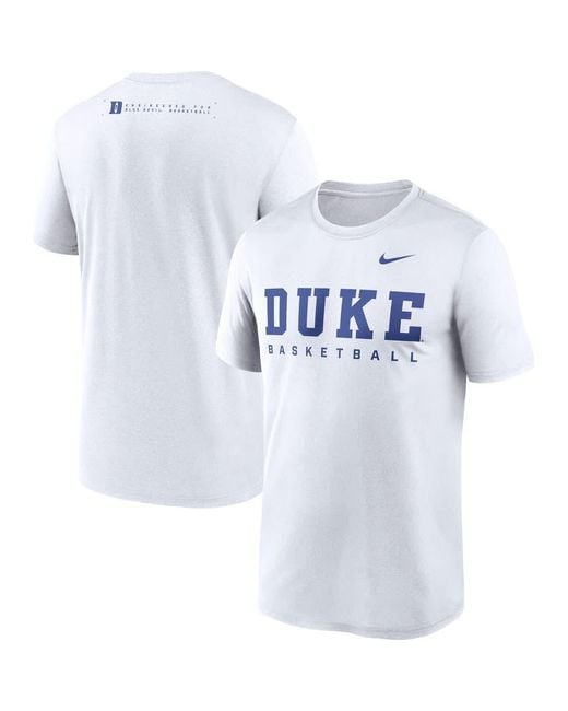 Nike White Duke Devils 2025 Courtside Basketball Legend Dri-Fit T-Shirt for men