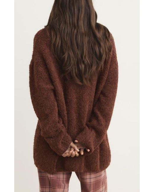 Mango Brown Bouclé Turtleneck Sweater