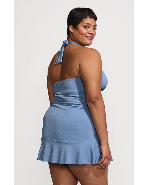 women's pique halter ruffle hem mini swim dress swimsuit Dress Ruffle Hem Swimsuit Shop The Clear Skies Pintuck Pleat Wide Ruffle  Hem Mini Dress Lilac