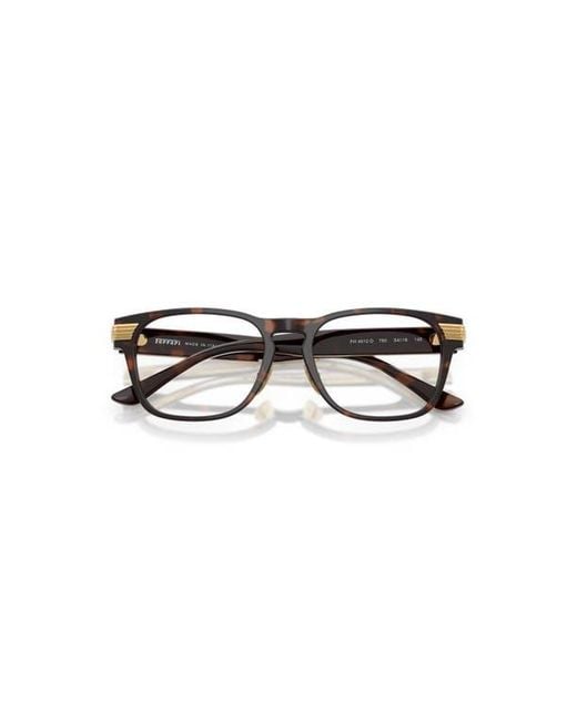Ferrari Brown 52Mm Rectangle Optical Glasses for men