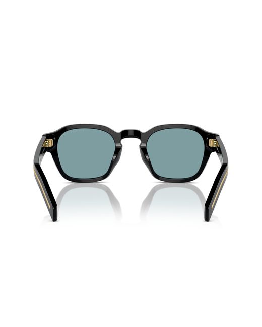 Prada Blue 49mm Round Phantos Sunglasses for men