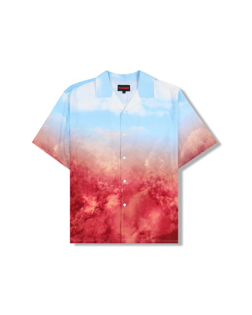 Pleasures Red Heaven & Hell Relaxed Fit Camp Shirt for men