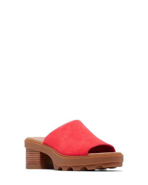 Sorel Red Joanie Platform Slide Sandal