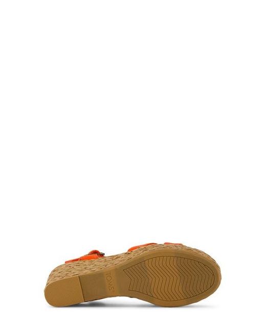 TOMS Orange Audrey Ankle Strap Espadrille Platform Wedge Sandal