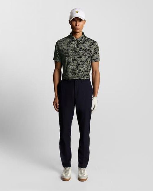 Lyle & Scott Green Golf Digital Floral Polo Shirt for men