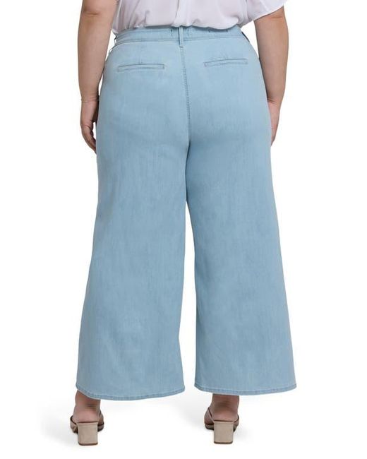 NYDJ Blue Mona High Waist Ankle Wide Leg Trouser Jeans
