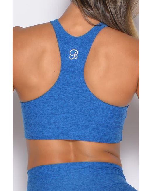 Bombshell Sportswear Blue Cross Over Halter Bra