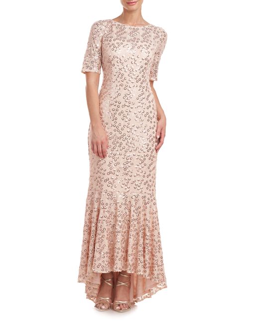 JS Collections Pink Elliot Sequin Mermaid Gown