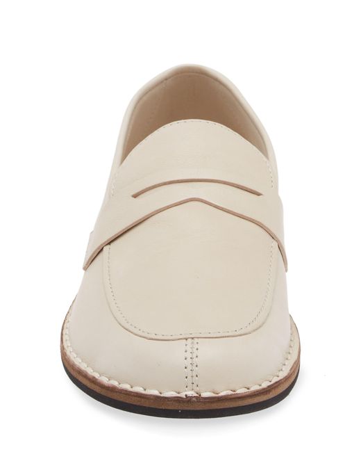 The Row White Cary Penny Loafer