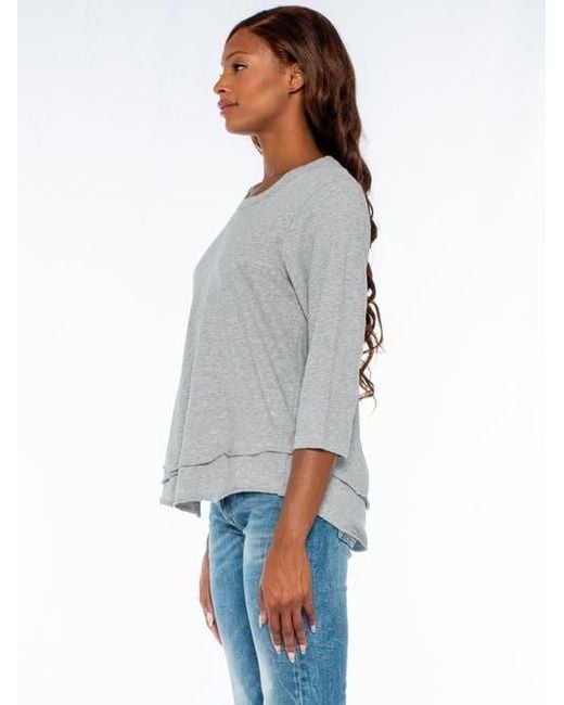 Wilt Red Shrunken Crew 3/4 Sleeve Mock Layer Tee