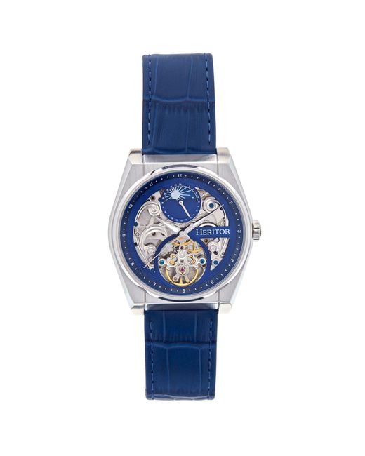 Heritor Blue Daxton Skeleton Watch for men