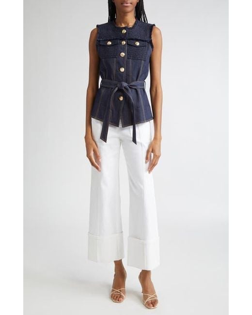 Cinq À Sept White Benji Wide Leg Jeans