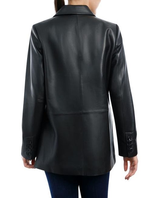 Michael Kors Black Oversized Leather Blazer Jacket
