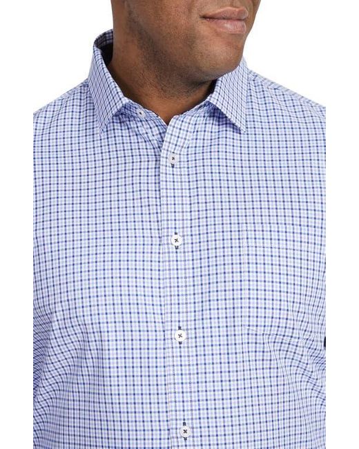 Johnny Bigg Blue Marlon Regular Fit Check Cotton Button-Up Shirt for men