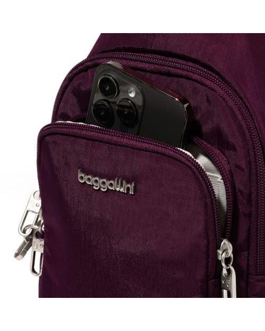 Baggallini Purple Securtex Anti-Theft Daytripper Sling Bag