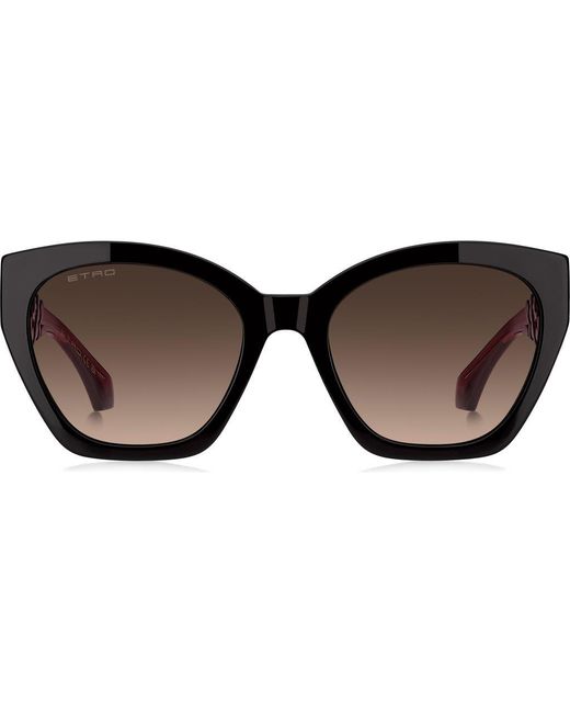 Etro Brown 55Mm Rectangular Cat Eye Sunglasses