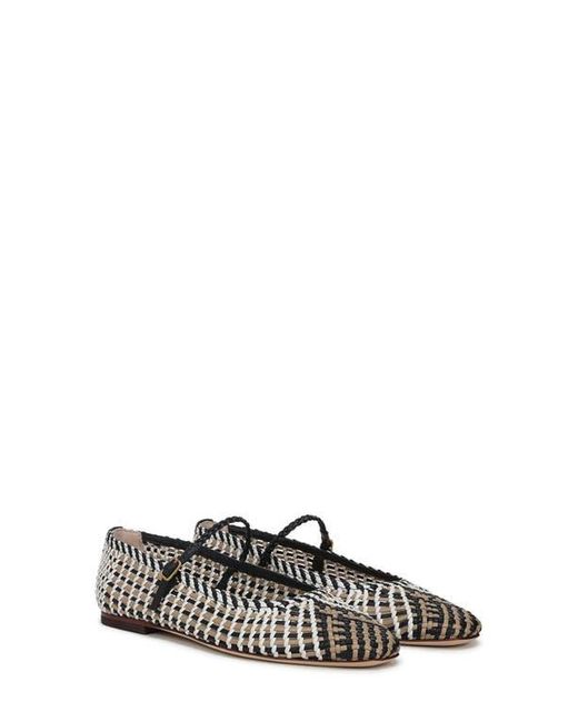 Veronica Beard White Ellie Woven Flat