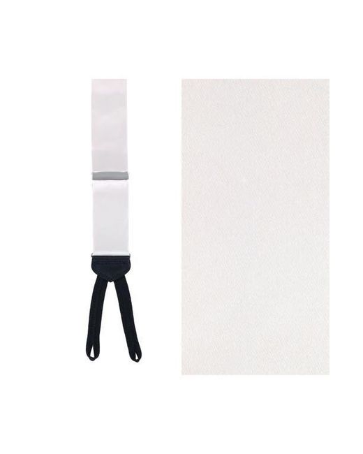 Trafalgar White Sutton Solid Silk Suspenders for men