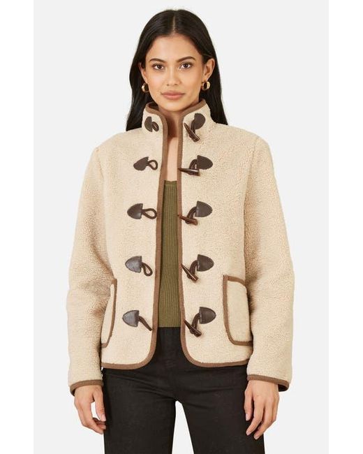 Yumi' Natural Tailored Borg Toggle Jacket