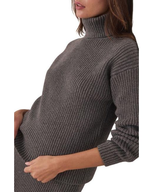 Marine Layer Gray Isla Rib Turtleneck Sweater