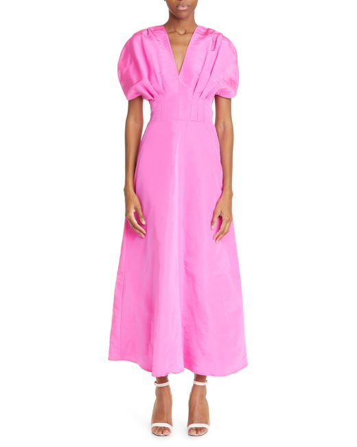 Lela Rose Pink Silk Faille Dress