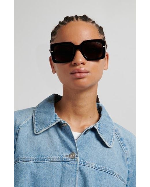 Carrera Black 53Mm Rectangular Sunglasses