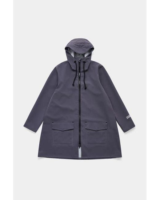 Stutterheim Blue Mosebacke Patch Matte Raincoat