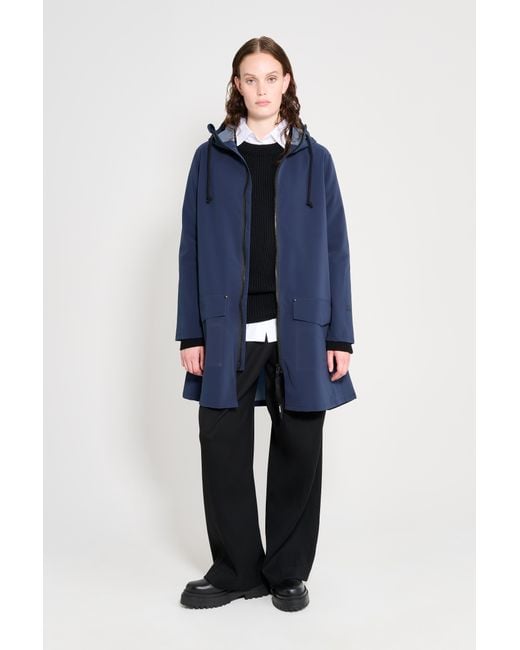 Stutterheim Blue Mosebacke Patch Matte Raincoat