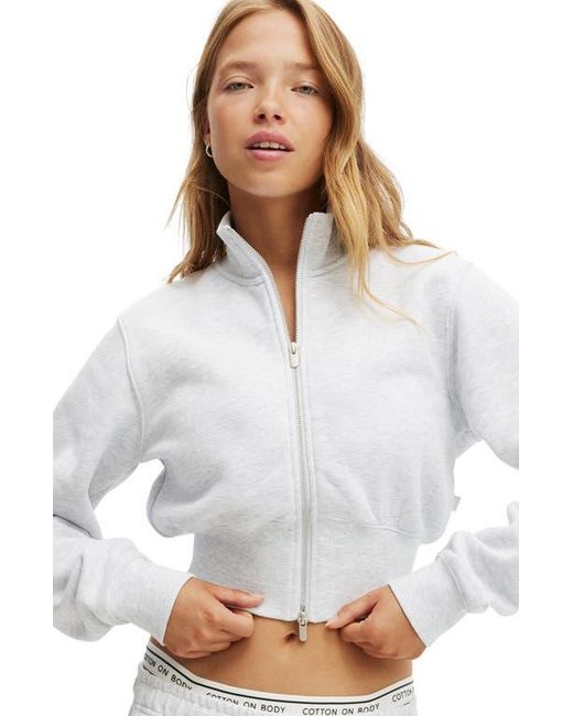 Cotton On White Active Plush Fitted Zip Through