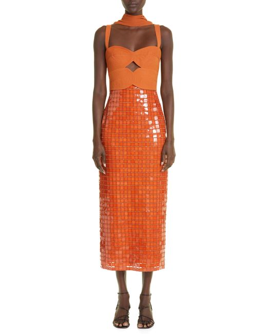 Johanna Ortiz Orange Formal Symmetry Ankle Dress