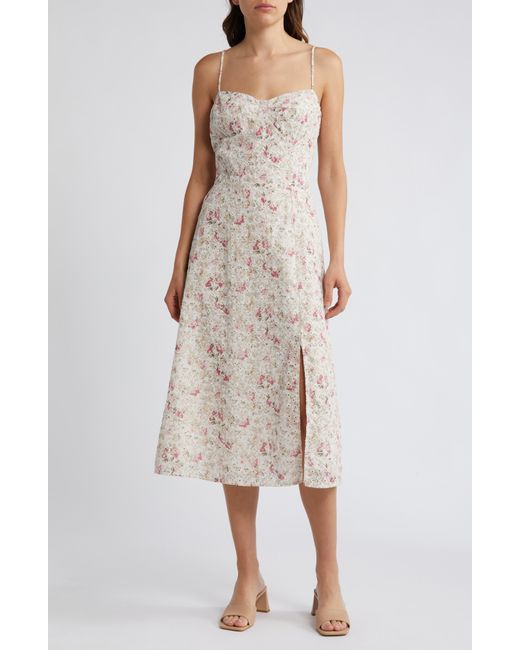 Chelsea28 Natural Eyelet Embroidered Midi Dress