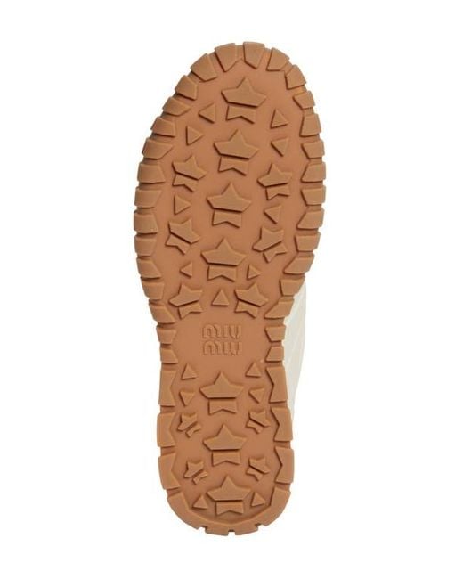 Miu Miu White Sport Quilted Nylon Sneaker