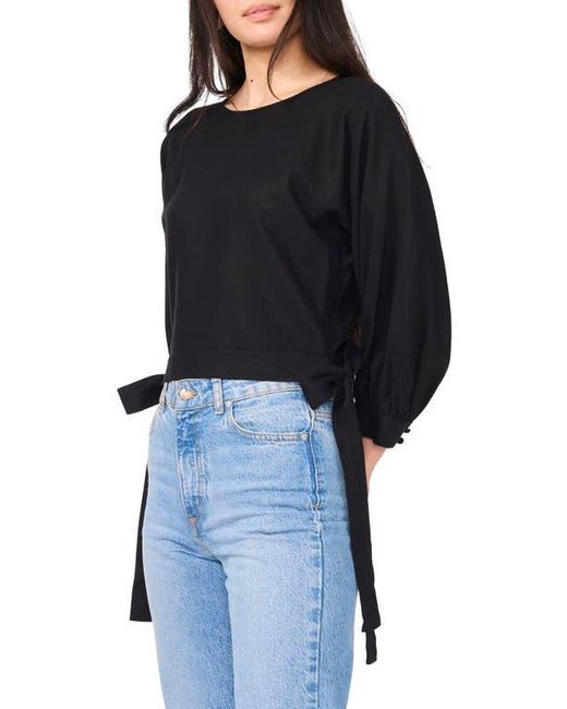 1.STATE Black Side Tie Top