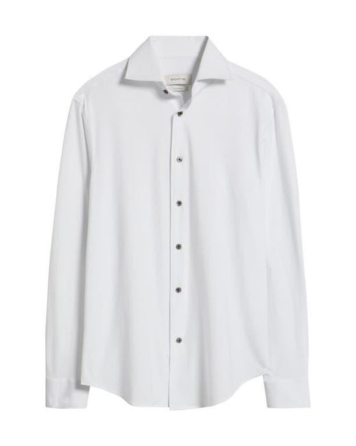 Bugatchi White James Ooohcotton Solid Button-Up Shirt for men