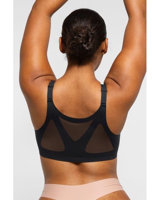 Shapellx Black Wireless Front-Hook Back Smooth Bra