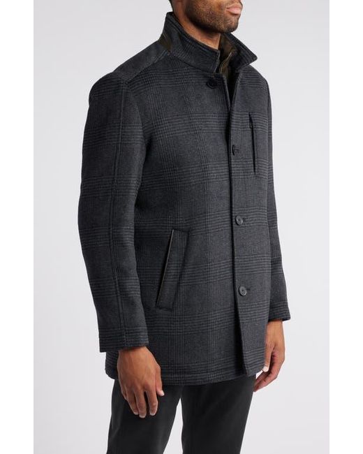 Johnston & Murphy Black Upton Car Coat With Removable Bib for men